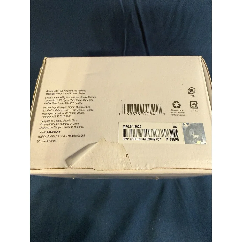 Google Nest Cam Weatherproof Cable - 10m / 33ft - Snow / White GA02278-US